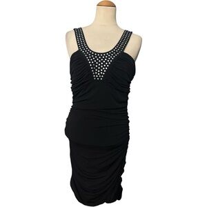 City Triangles Beaded Bodycon Dress Black Large
